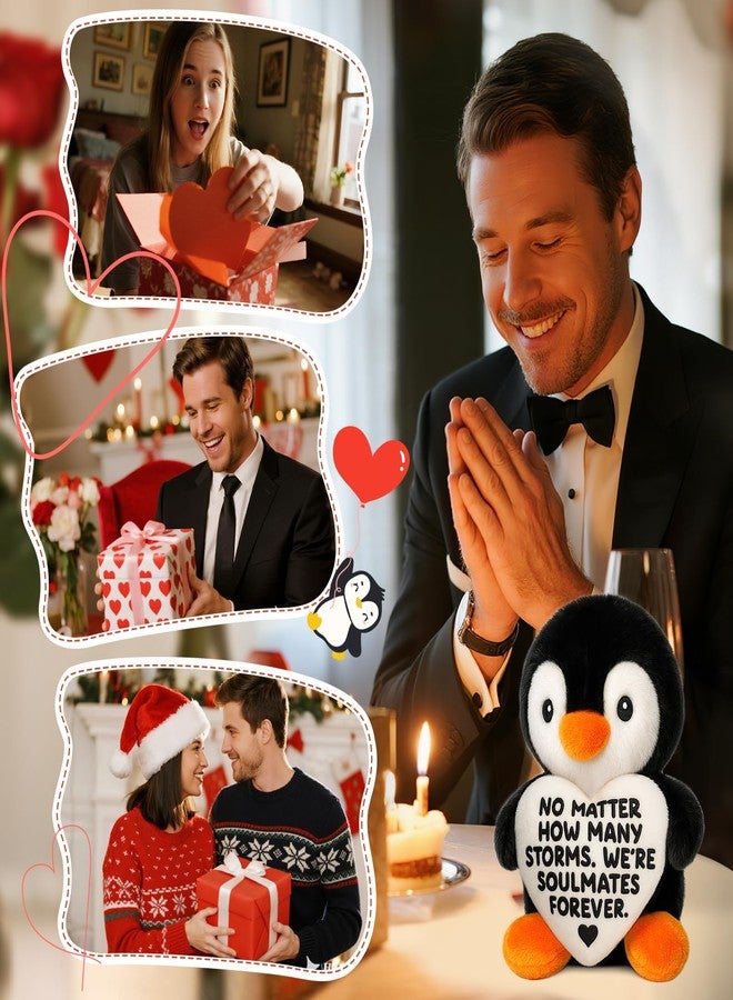 TuSuQing Anniversary Birthday Gifts for Women Men Christmas Boyfriend Girlfriend GF Wife Husband Couples Valentines I Love You Gift for Him Her, Funny Penguin with Heart To My Love Romantic Fiance Gifts Idea - Image 4